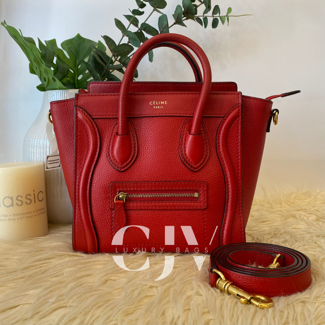 Celine Luggage Nano Red