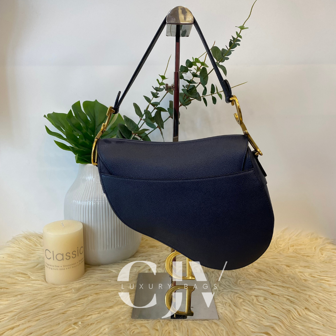 Dior Saddle Medium Navy Blue