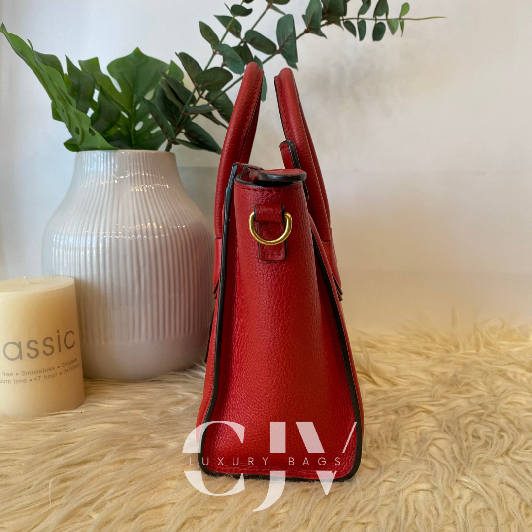 Celine Luggage Nano Red