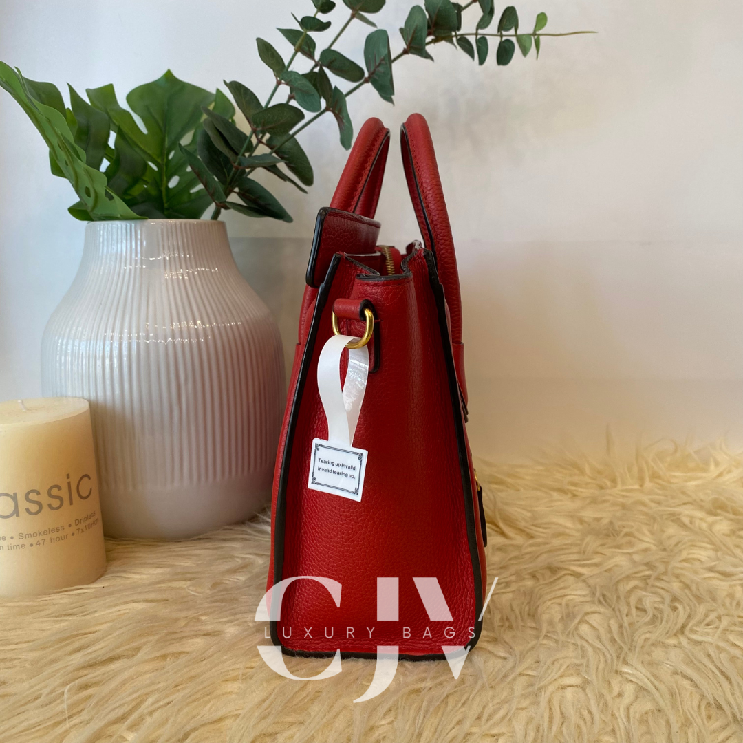 Celine Luggage Nano Red