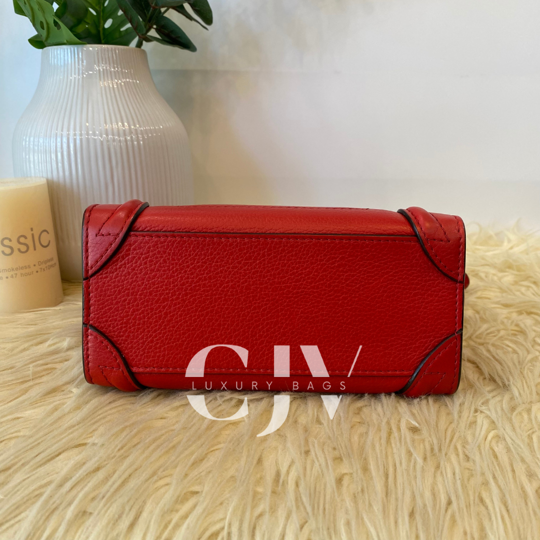 Celine Luggage Nano Red