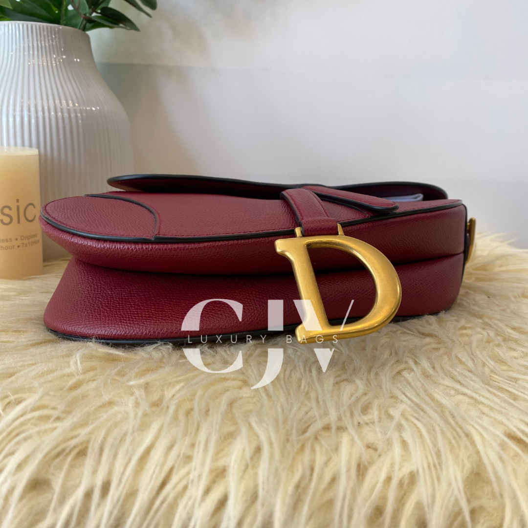 Dior Medium Saddle with Strap Red