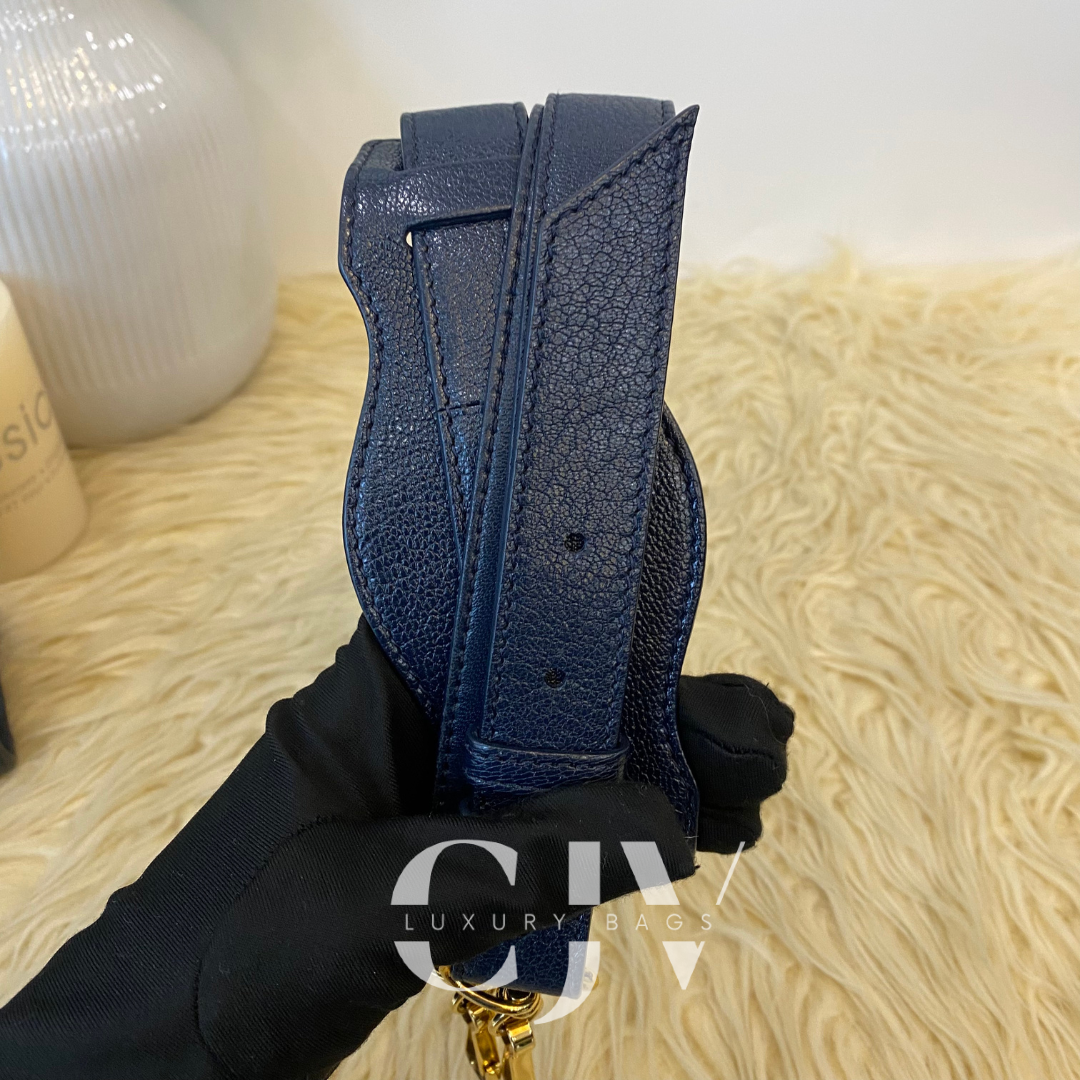 Balenciaga Metallic Edge Dark Blue Mini GHW